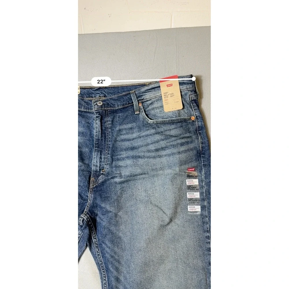 Levis 559 Relaxed Straight Mens Jeans 44x32 Blue NEW Stretch 01559-0086